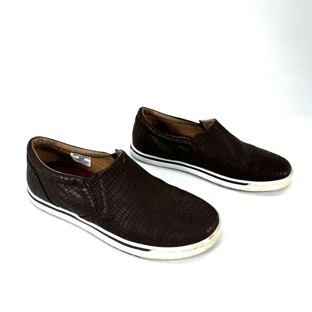 Twisted X Men Size 8 Brown Leather Snake Print Almond Toe Slip On Loafers